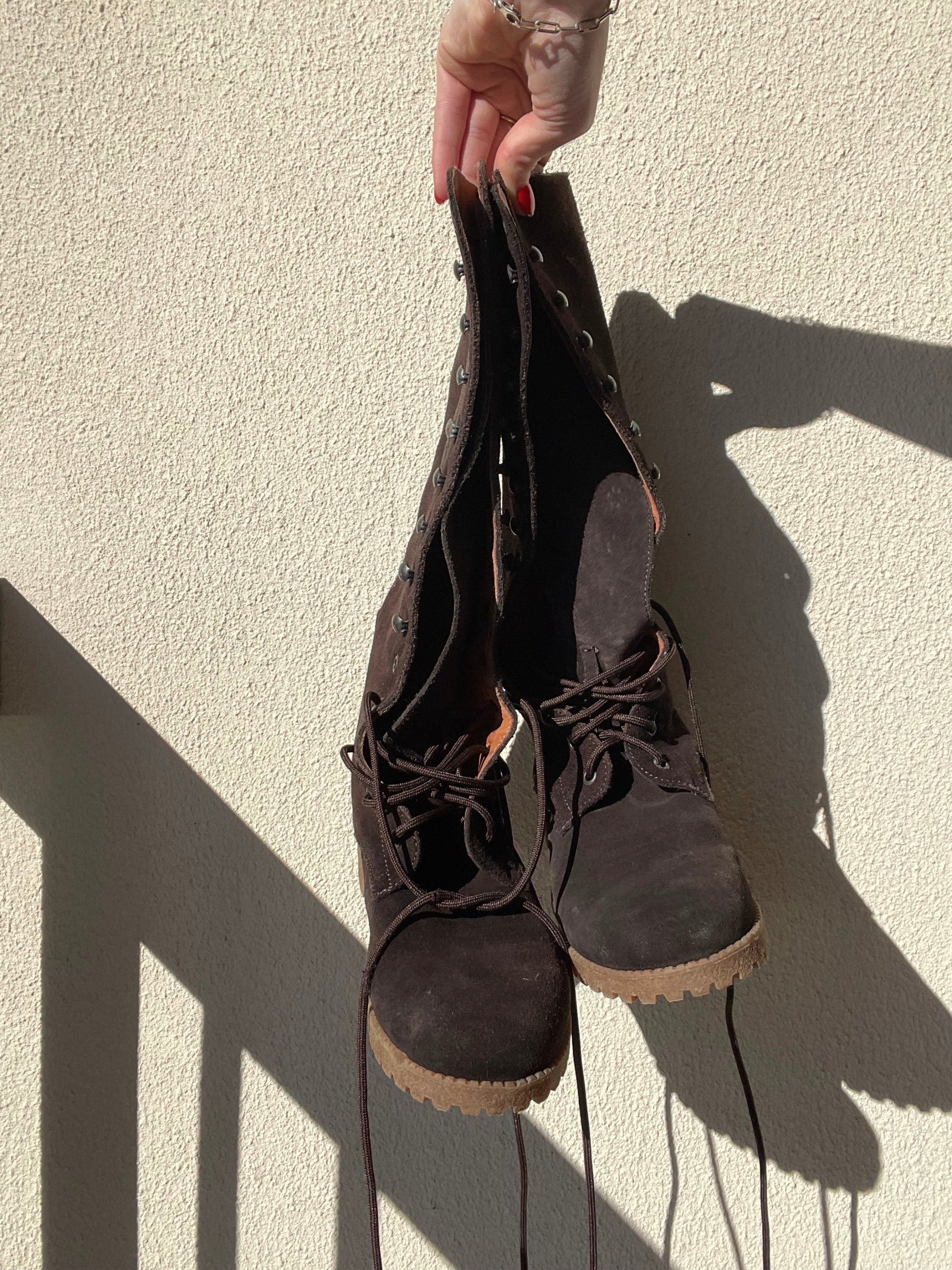 J. Crew Brown Lace up Boots Size 8