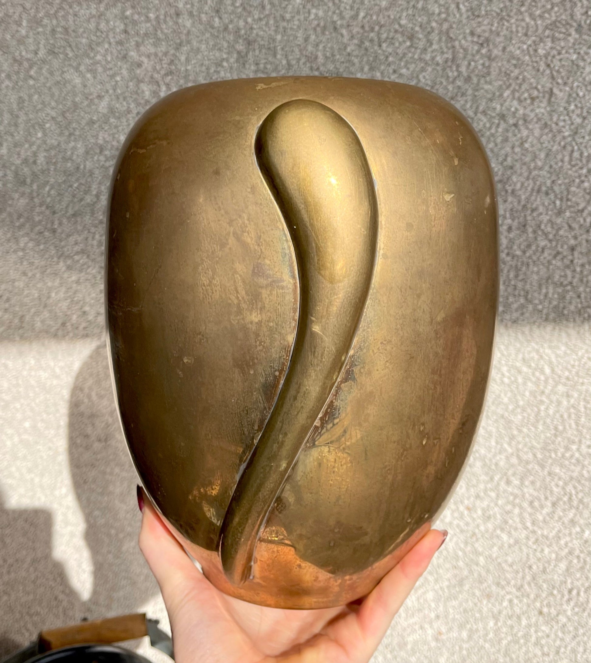 Large Vintage Brass Vase