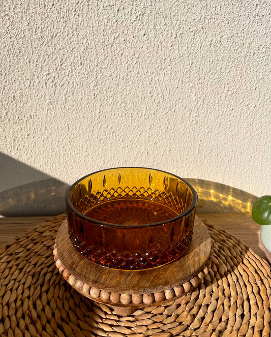 Vintage Amber Glass Bowl