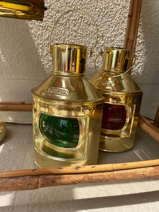 Vintage Brass Ship Port Oil Lamps