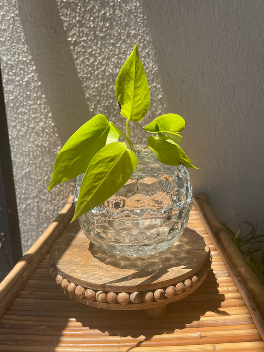 Vintage Clear Glass Cubist Fair Lamp