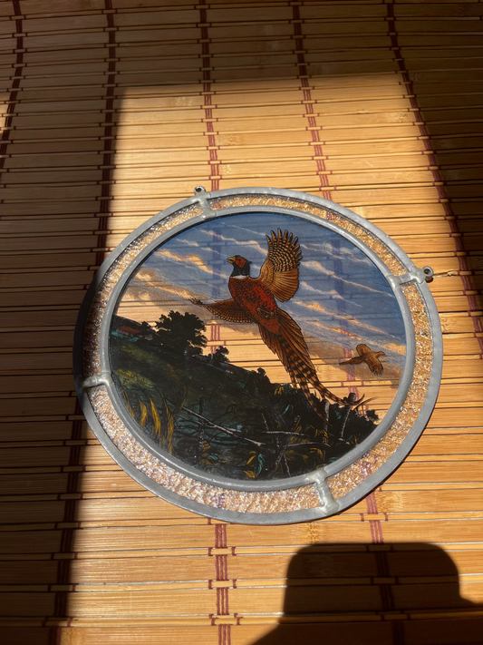 Vintage Glassmaster Pheasant Suncatcher 