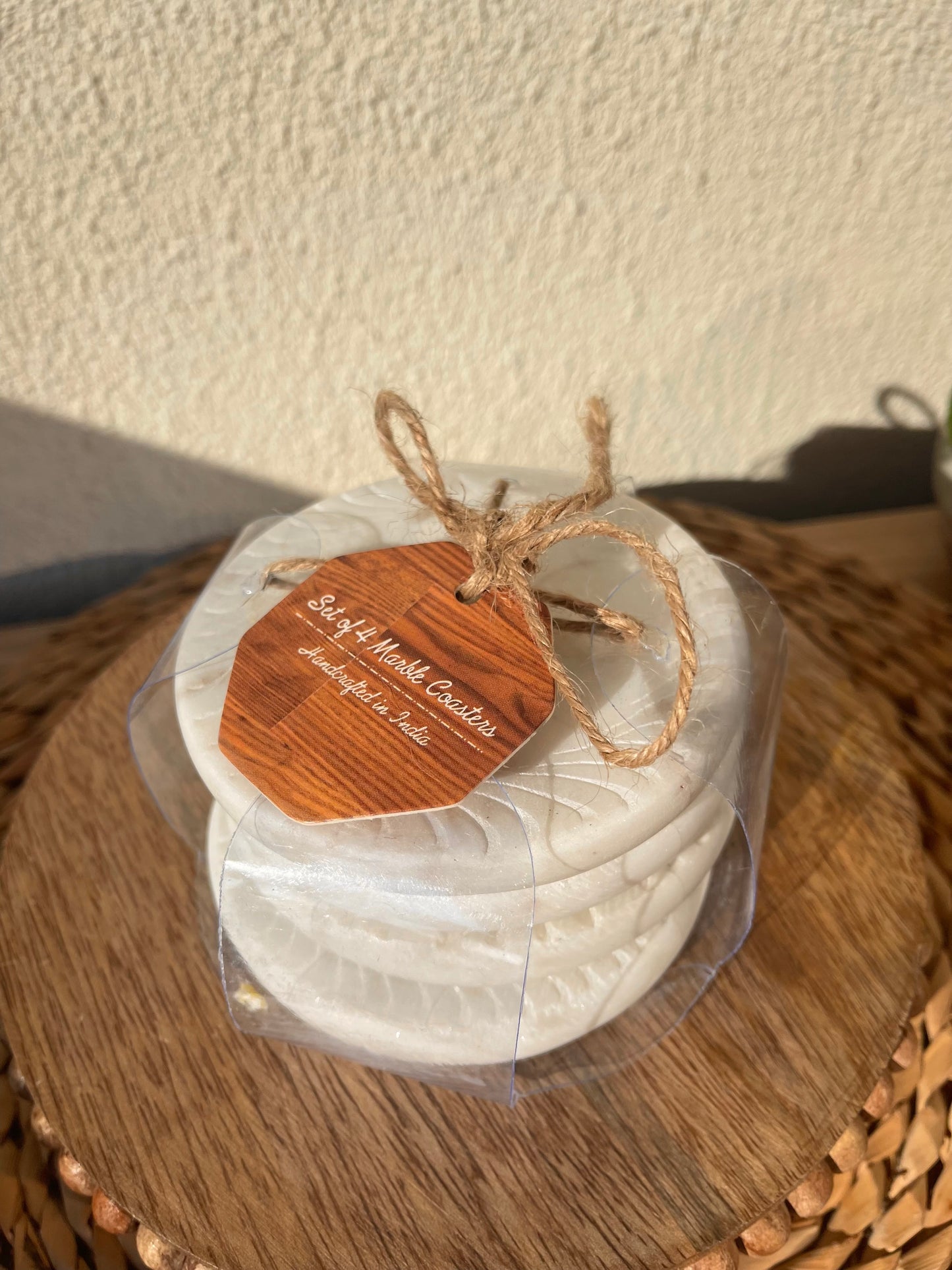 White Marble Coasters Set of 4