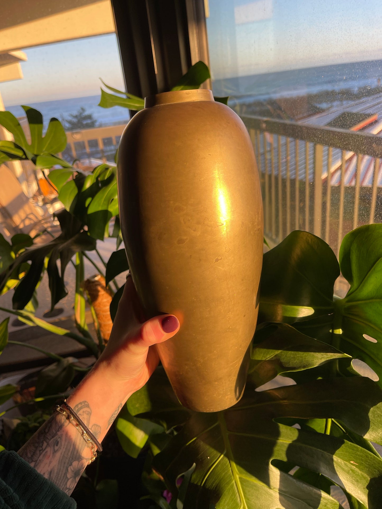 Vintage Smooth Brass Vase