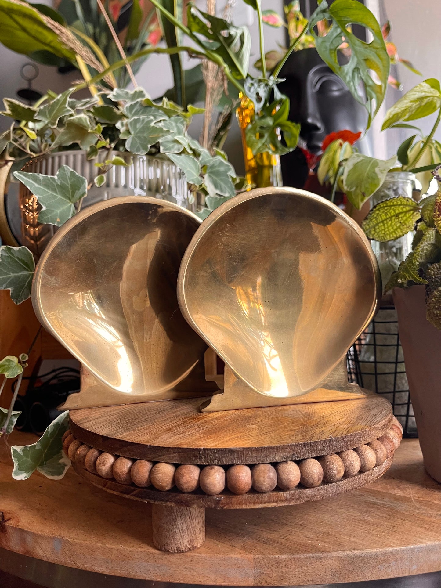 Solid Brass Scallop Shell Bookends