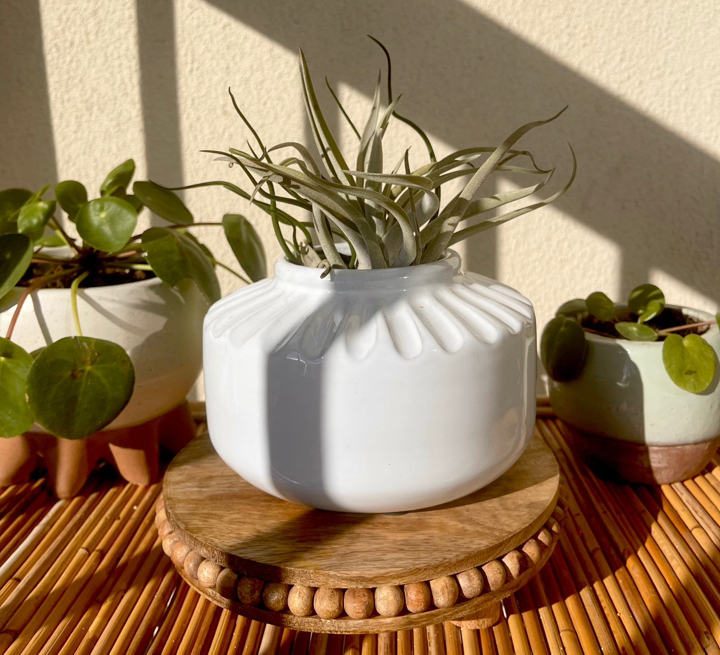 White Glaze Terracotta Planter