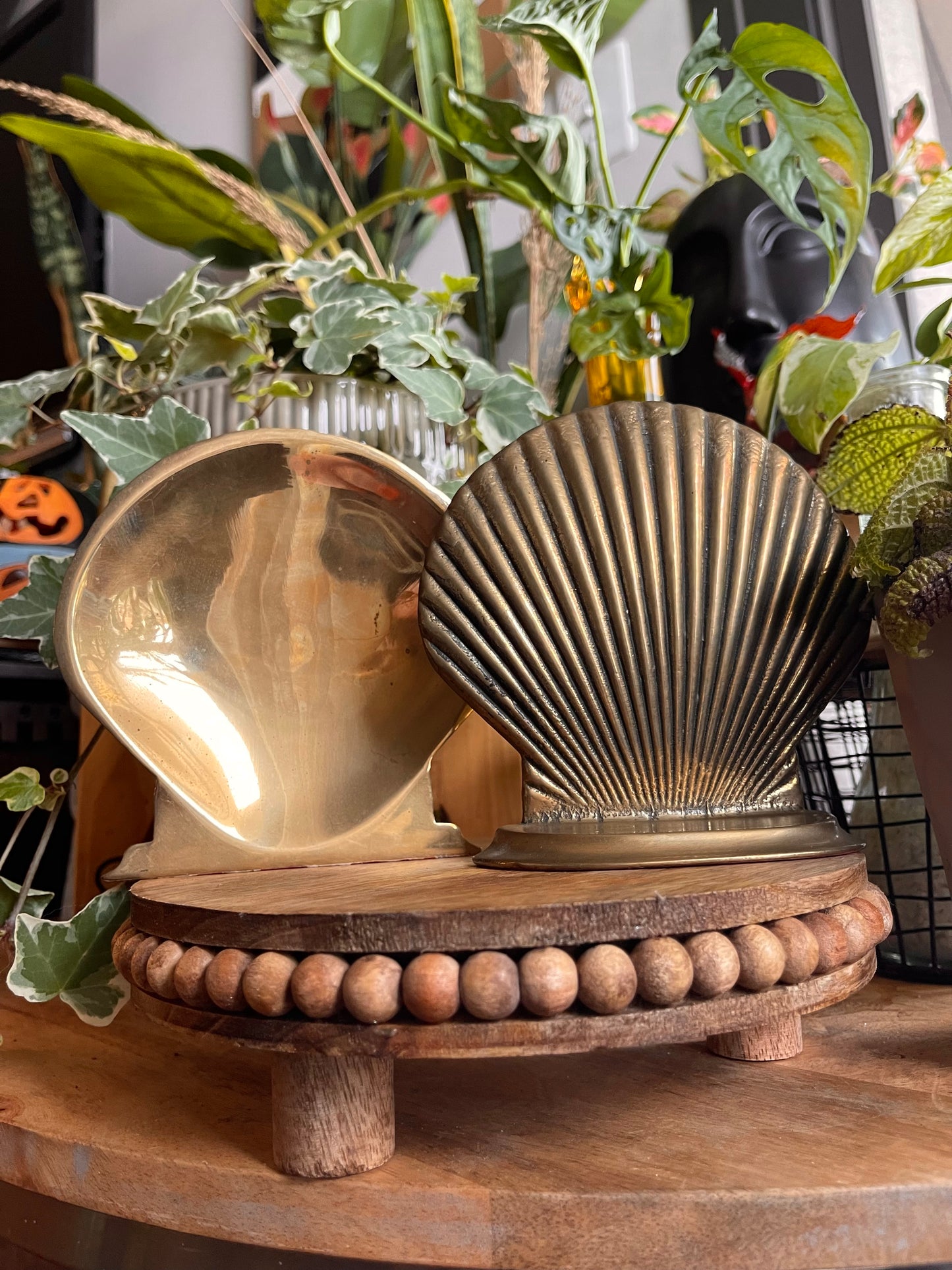 Solid Brass Scallop Shell Bookends