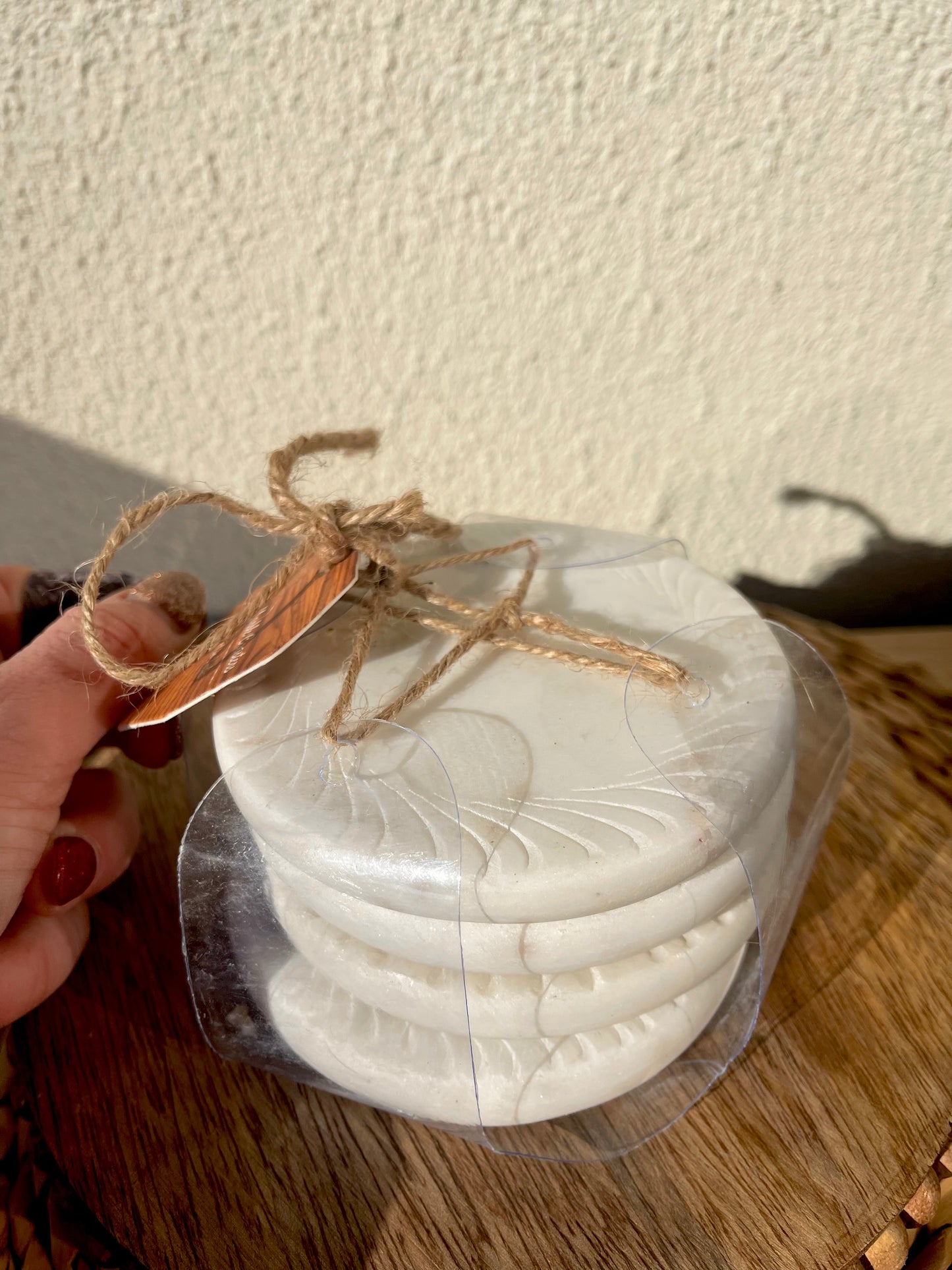 Handcrafted Round Marble Coasters