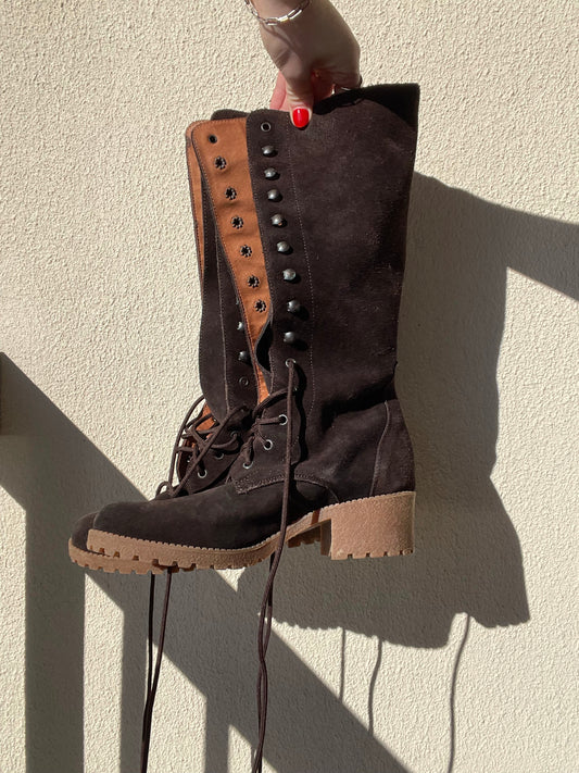 J Crew W8 Brown Suede Knee Hight Boots