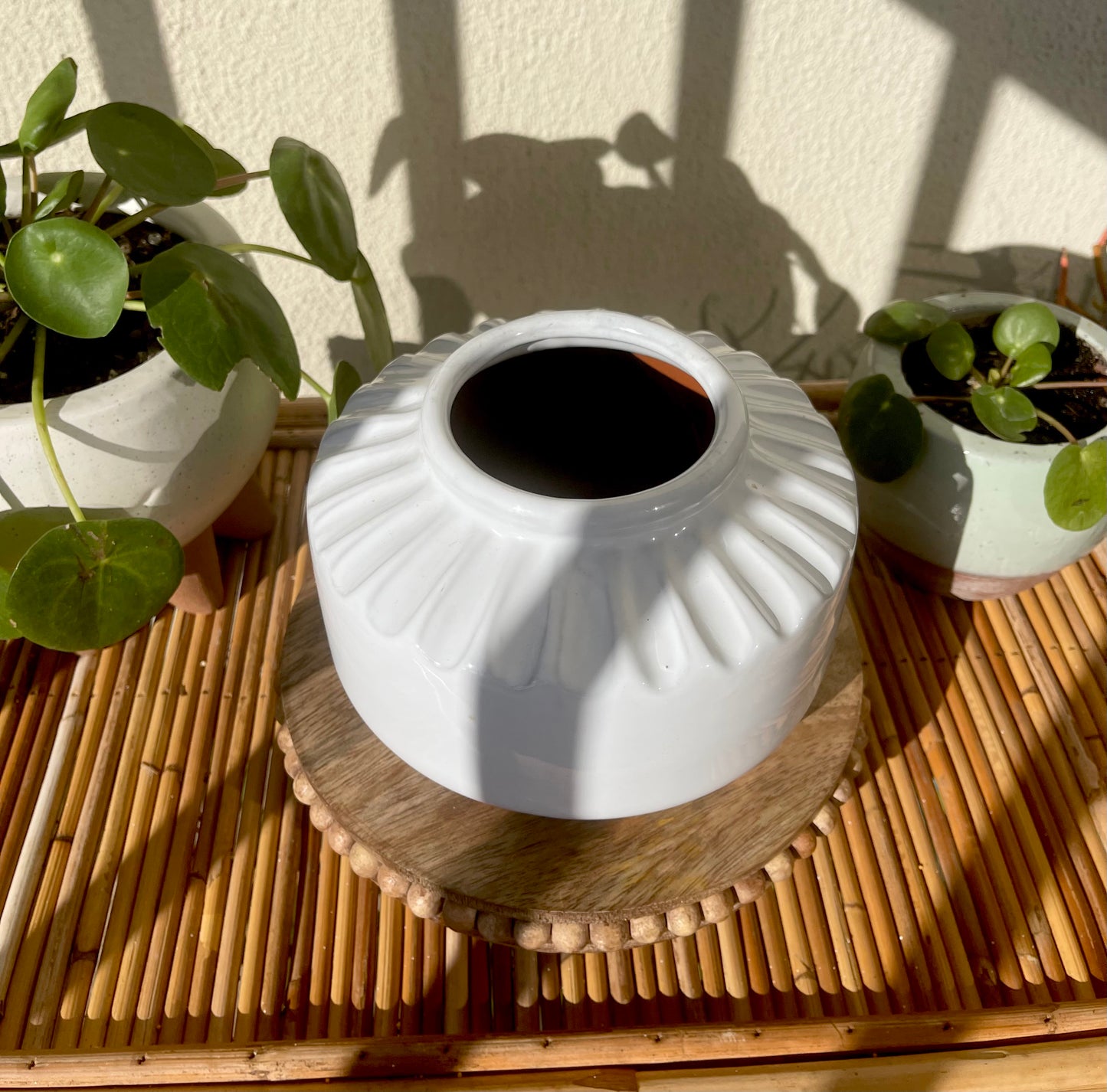 White Glaze Terracotta Planter