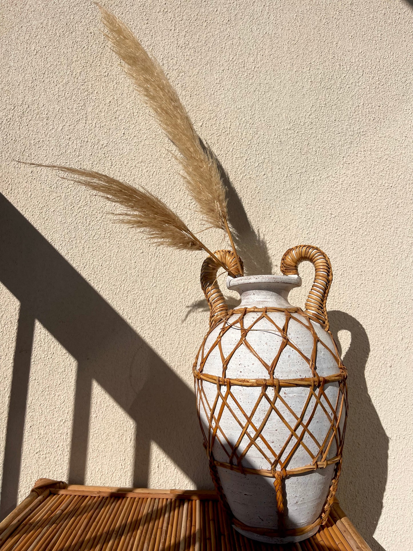 Vintage Wicker Wrapped Vessel