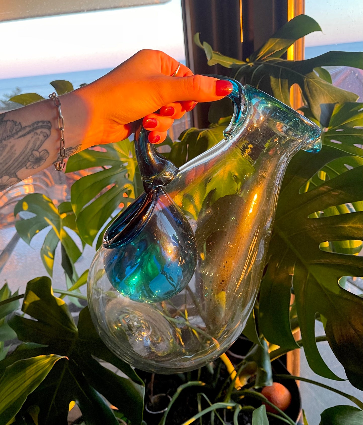 Hand Blown Cocktail Pitcher