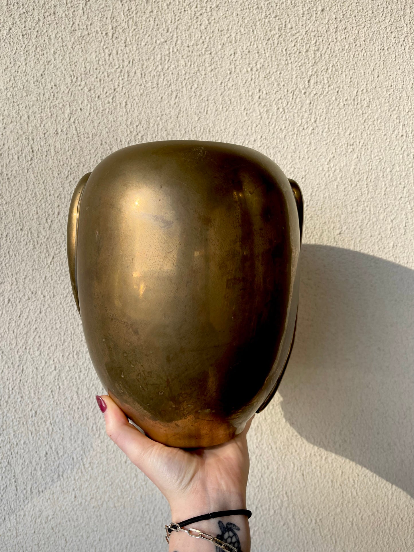 Vintage Brass Art Deco Vase Large