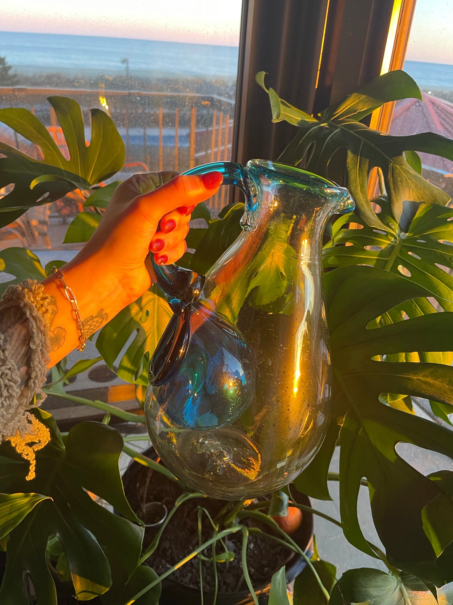 Hand Blown Cocktail Pitcher