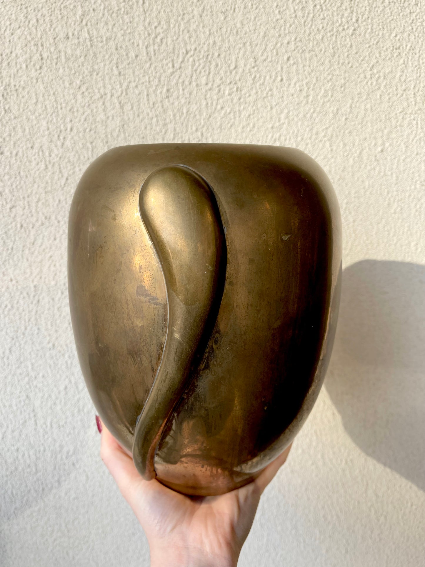 Vintage Brass Art Deco Vase Large