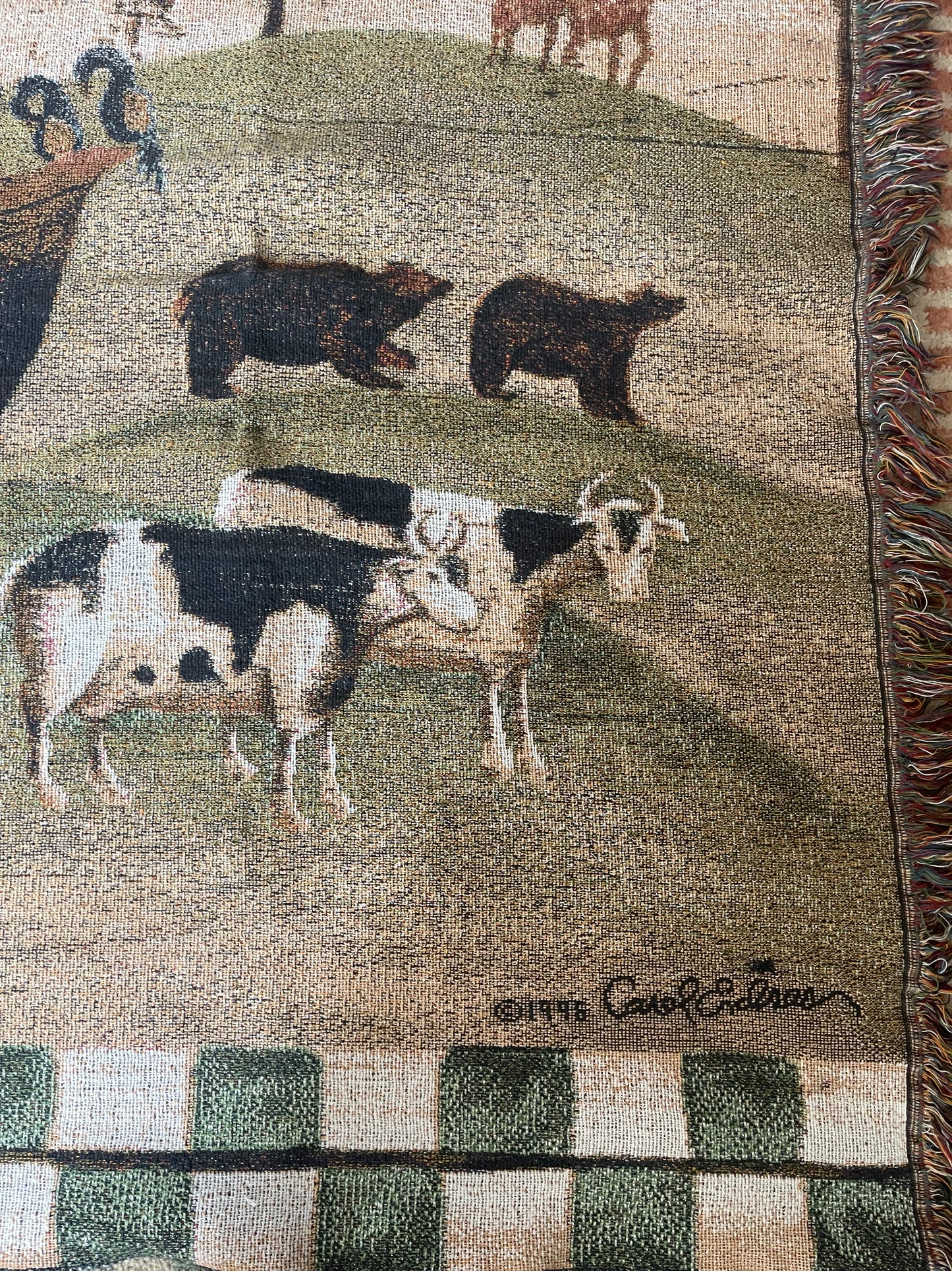 Vintage 90’s Noah’s Arc Tapestry Blanket