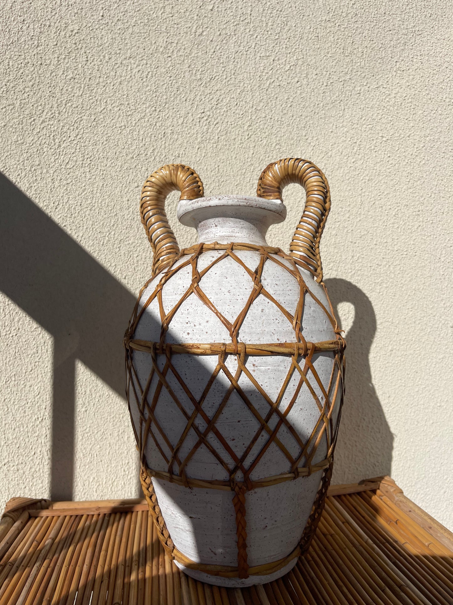 Vintage Wicker Wrapped Vessel