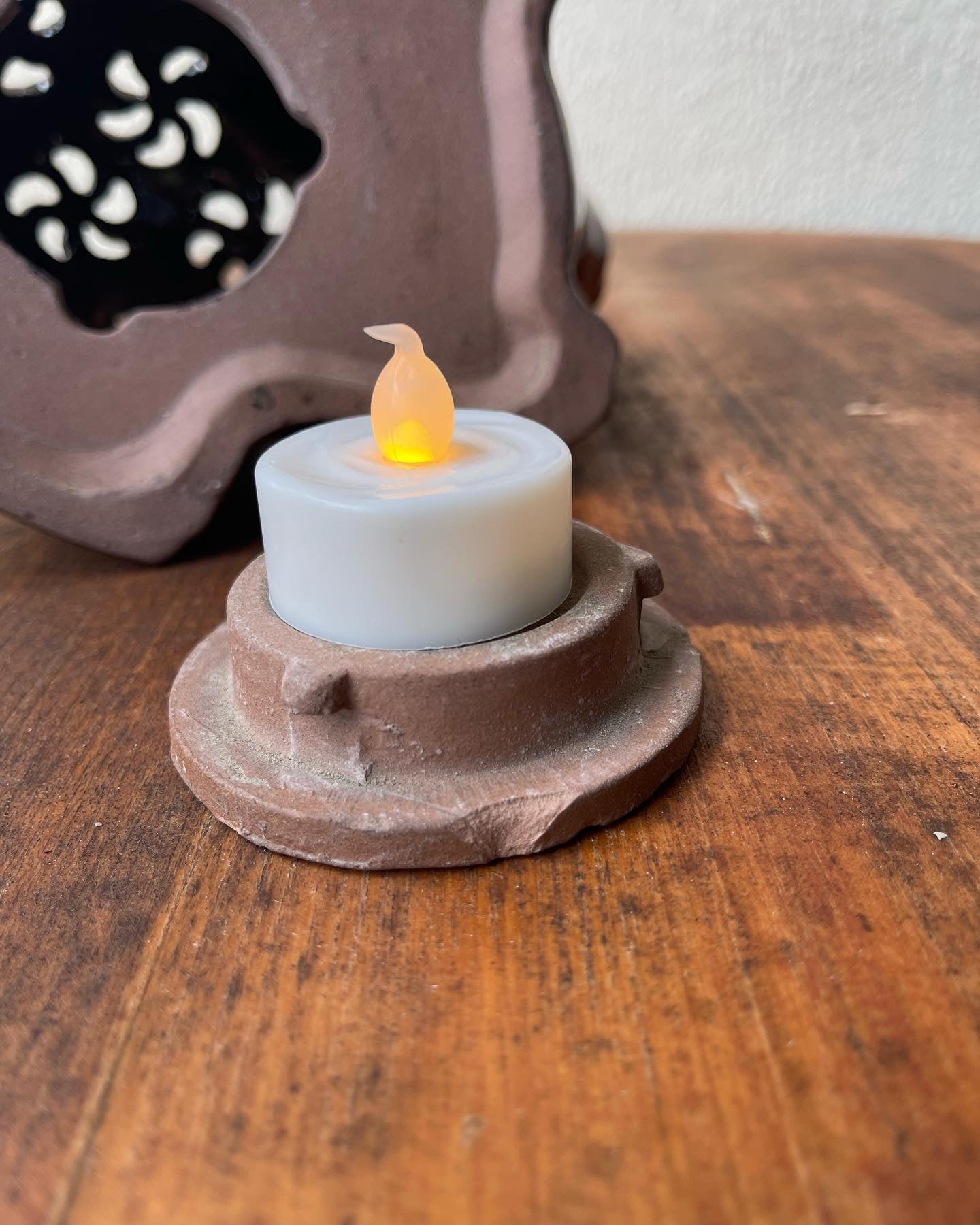 Pottery Bunny Candle Lamp